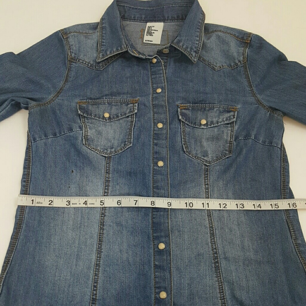 Denim Snap Button Long Sleeve Shirt - Picture 5 of 7